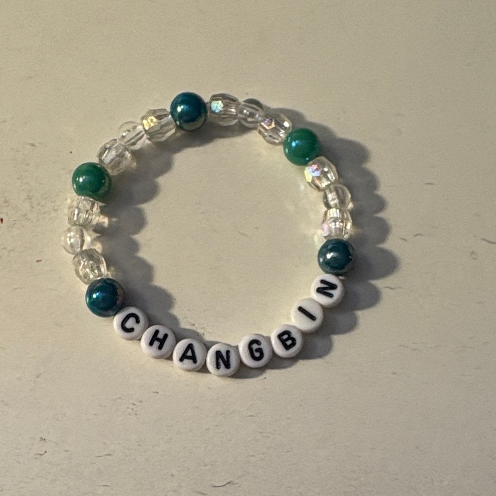 Beaded Bracelet With Changbins Name💚